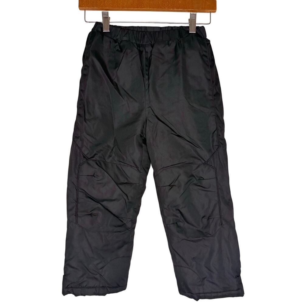 Kids Black Insulated Waterproof Snow Pants Winter Ski Sledding Pants